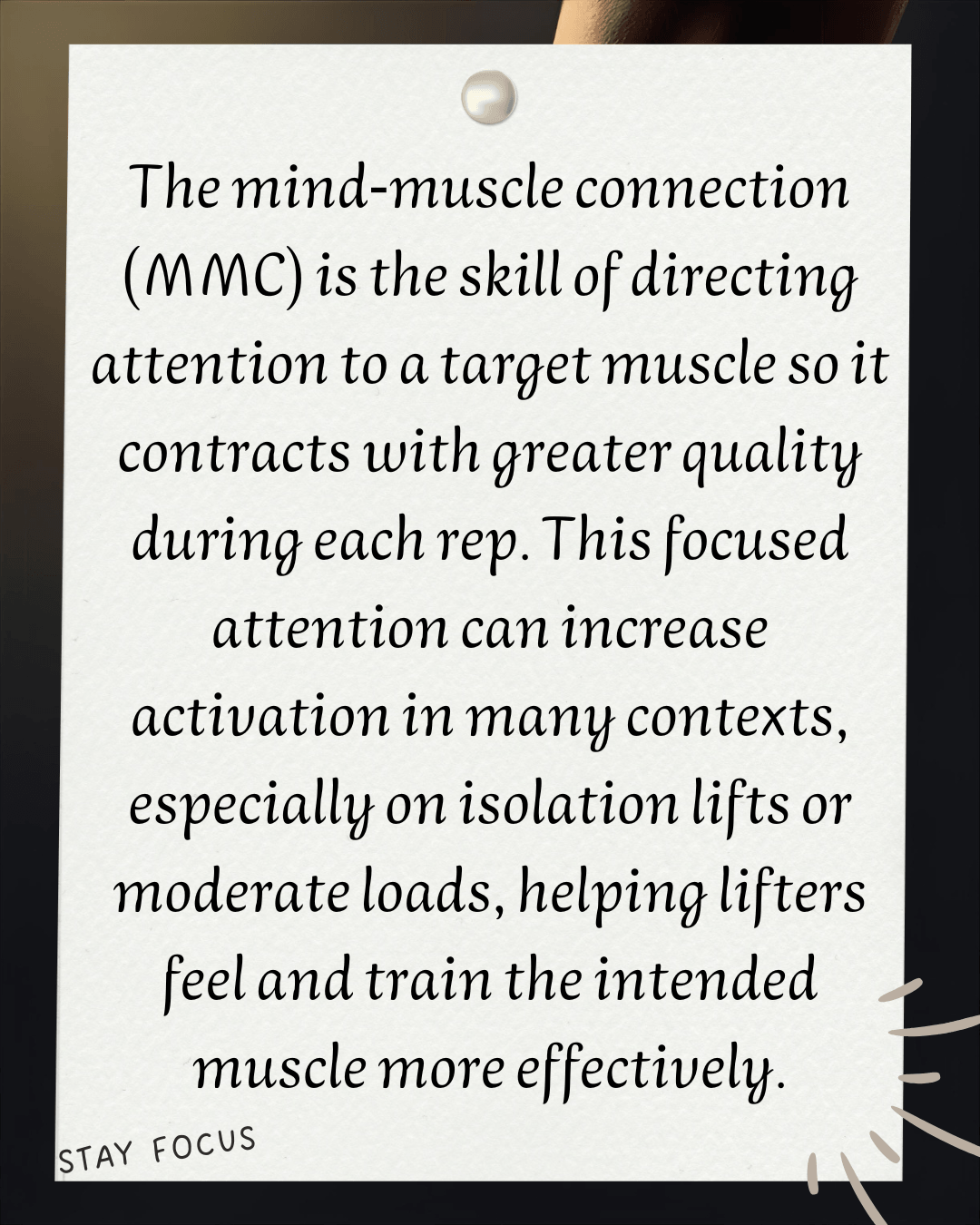 Mind Muscle Connection definition Instagram carousel post