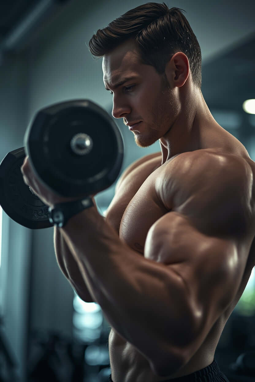 Athlete perfect mind muscle connection dumbbell curl