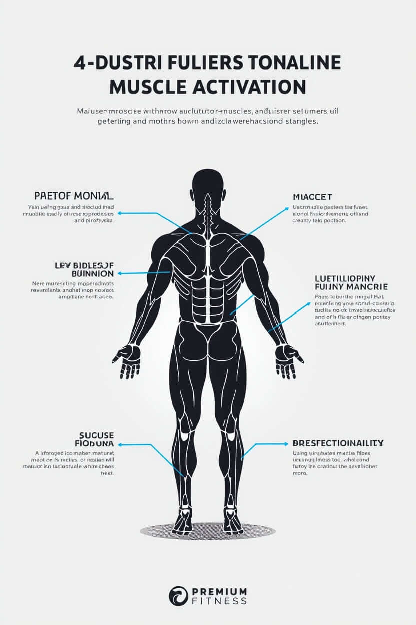Illustration of muscle activation points in the body, highlighting mind muscle connection for effective training.