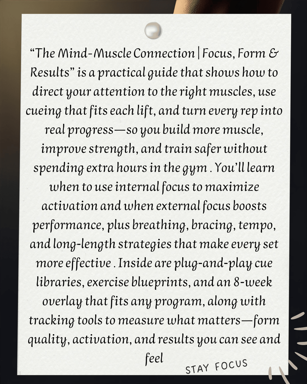 The Mind Muscle Connection benefits infographic