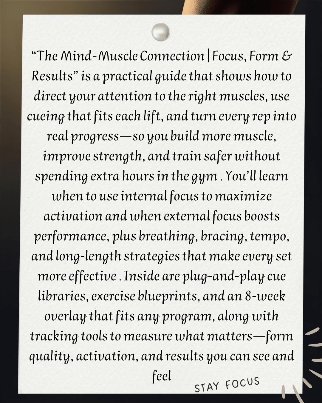 The Mind Muscle Connection benefits infographic